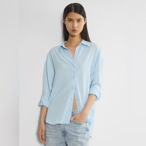 Aritzia Babaton Sky Blue Archive Shirt Size L